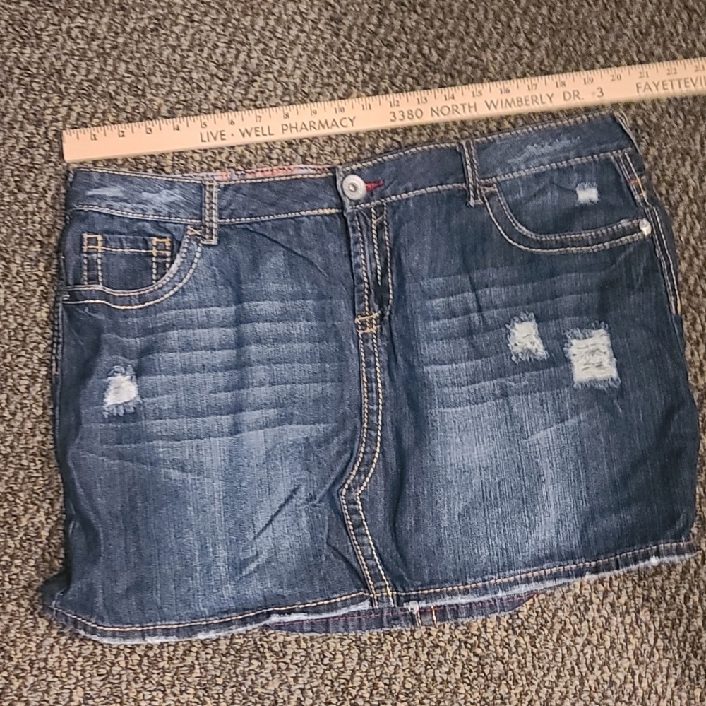 Amethyst Jeans Dark Blue Denim Mini Skirt - Womens 20
